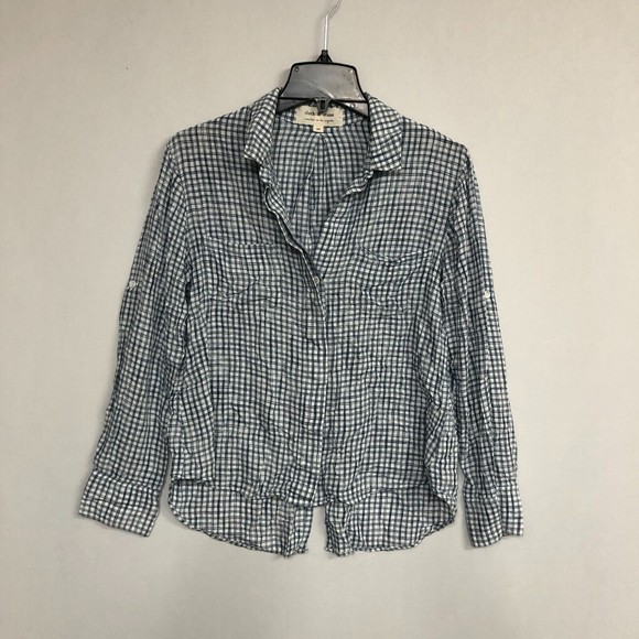 Cloth & Stone Anthropologie Women Blouse Top Button Shirt Size Medium M041 -21 - Picture 1 of 13